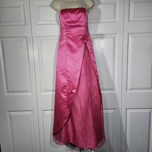 Vintage Zum Zum by Niki Livas Strapless Pink Party Prom Dress Maxi Ball Gown